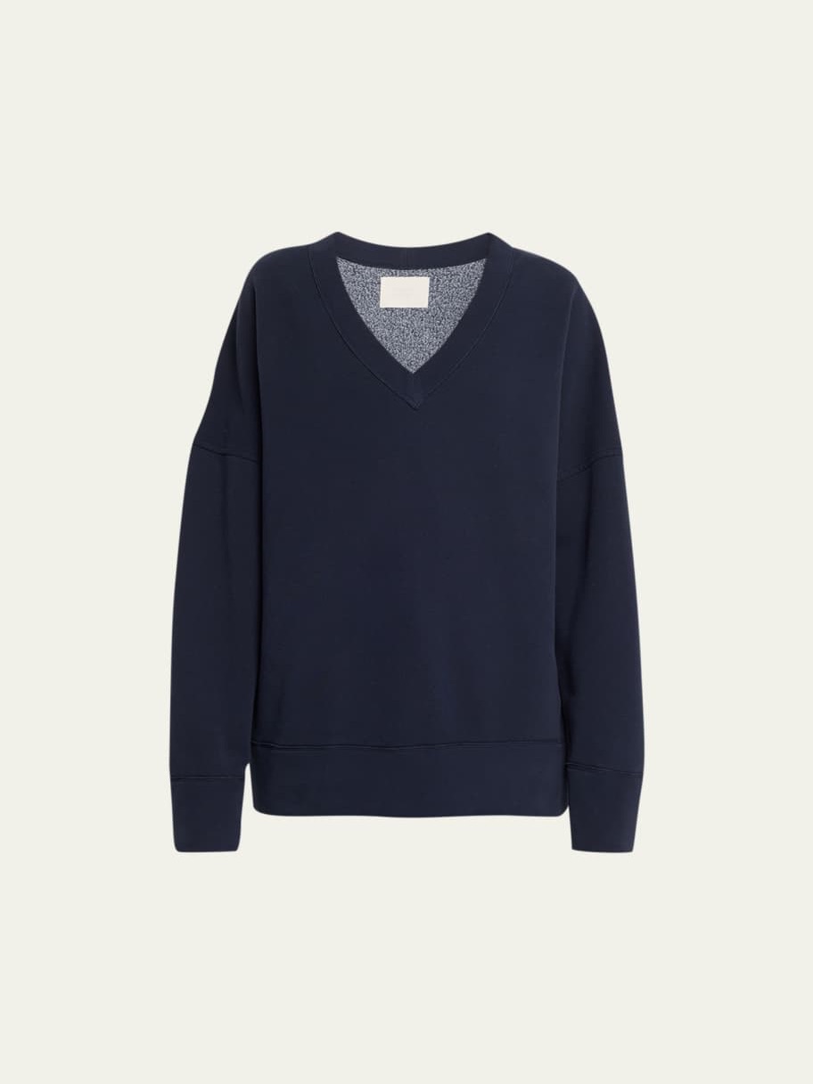 Citizens Of Humanity Navy Ronan Oversized V-Neck Sweatshirt Woman’s Xs Euc